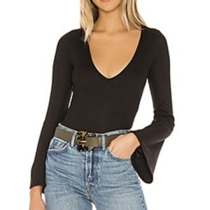 Free People Black Bodysuit